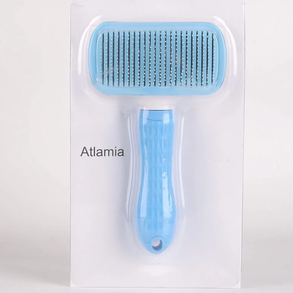 Blue and White Pet Grooming Brush